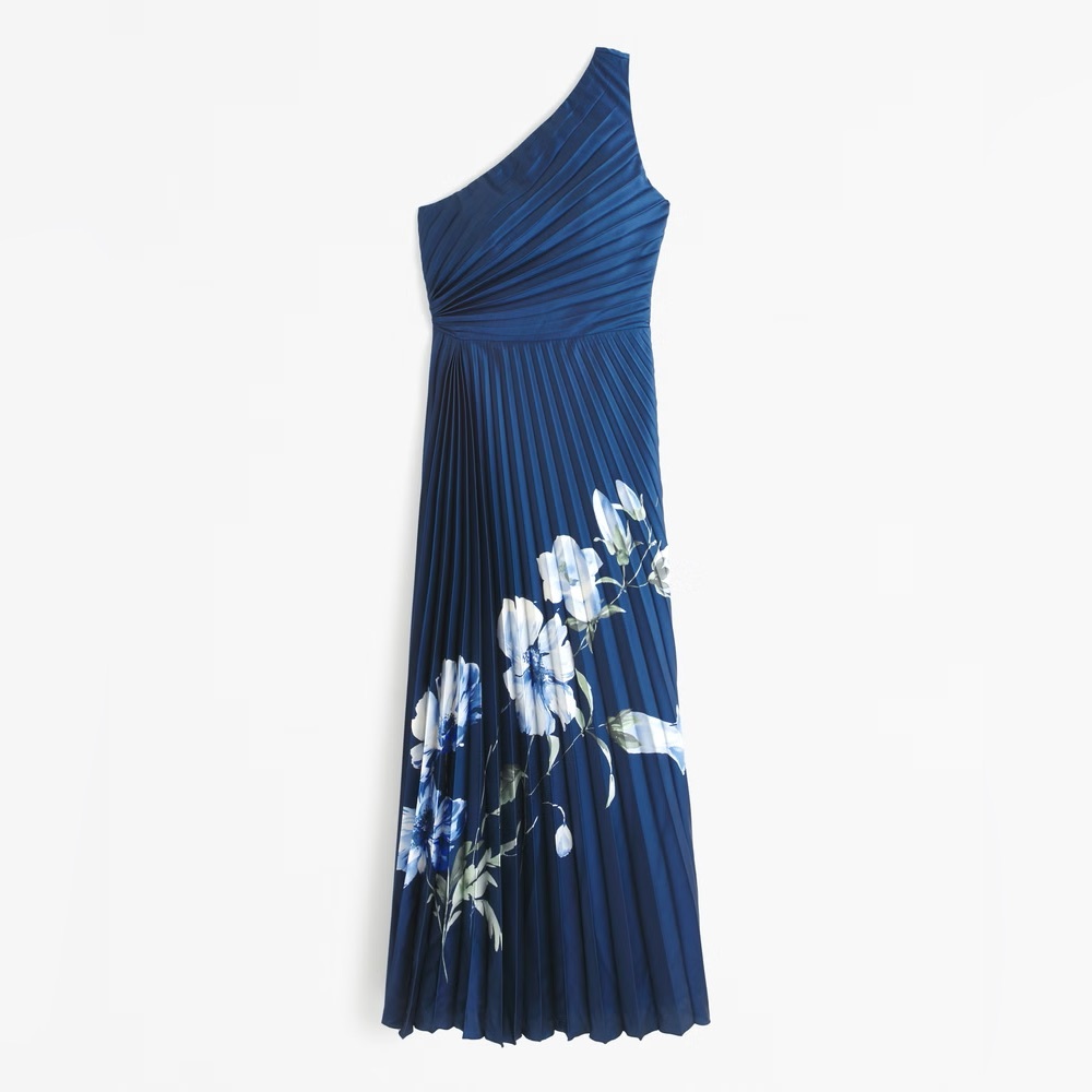 The A&F Giselle Pleated One-Shoulder Maxi Dress